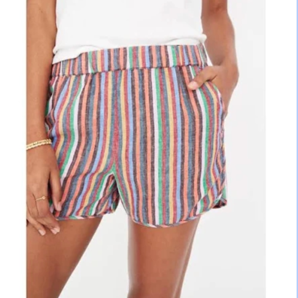 Madewell Rainbow Stripe Pull-on Shorts